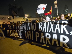 Protesto ocorrido em São Paulo, em 07/06/2013